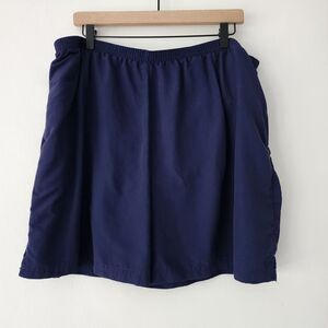 L L Bean blue nylon lined elastic waist shorts hiking swimming womens size 1X